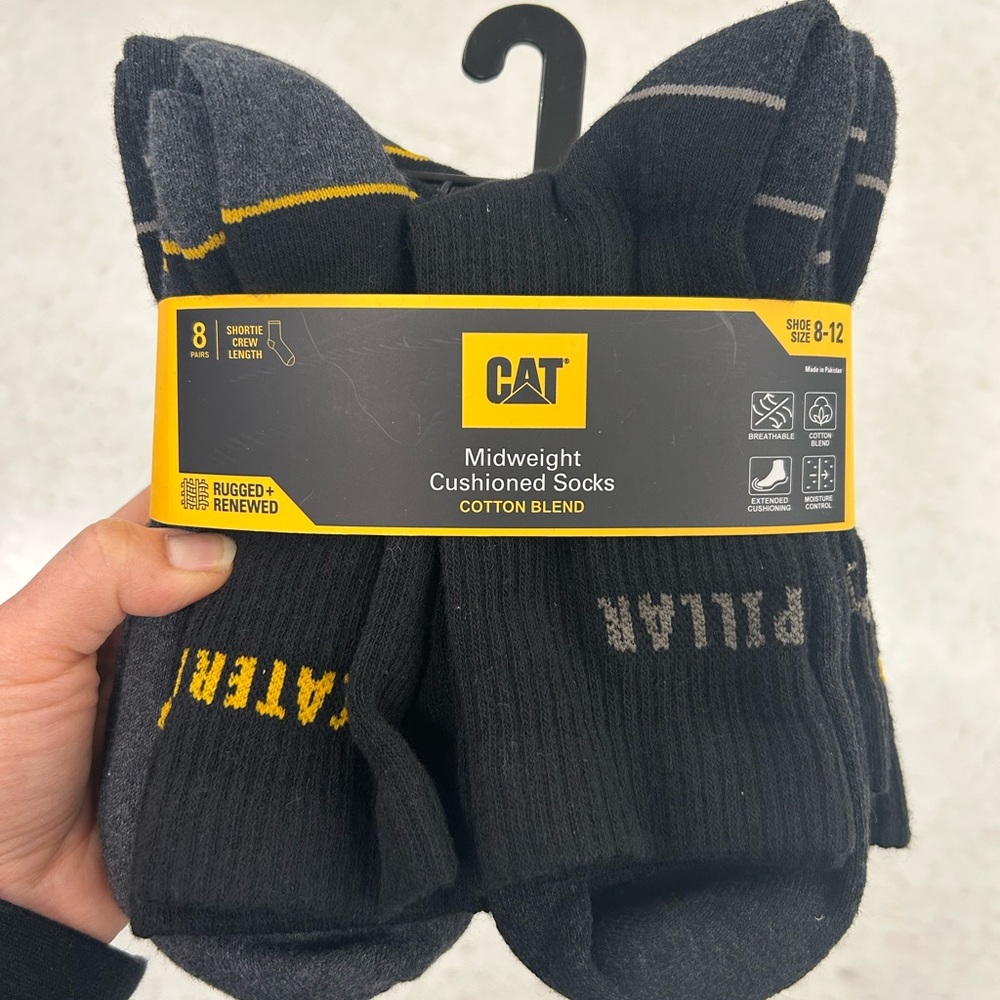 CAT Midweight Cushioned Men's Crew Socks (8-Pack)